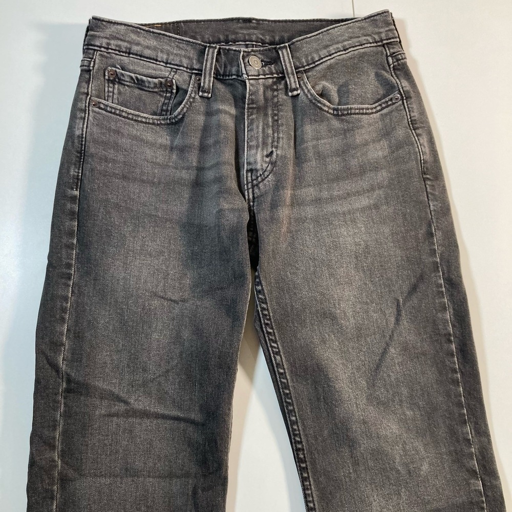 Levis 514 Jeans 29x30 Gray Denim Whiskers Faded Cowboy USA 90s (Tag28x30)